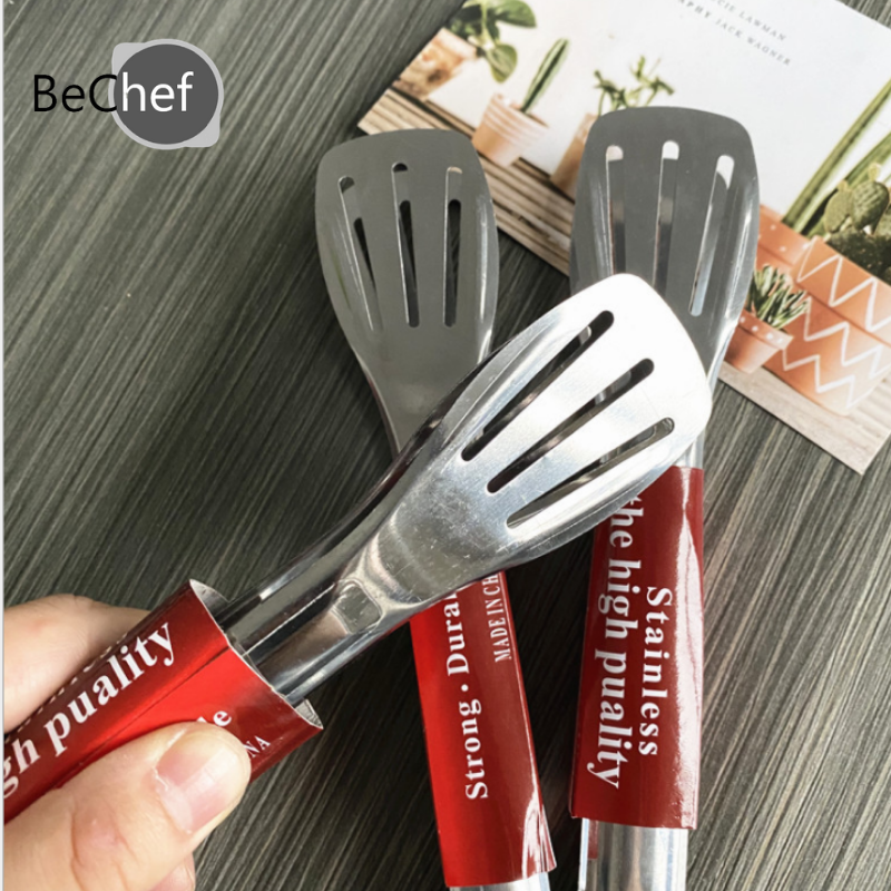 ที่คีบอาหาร ที่คีบเนื้อ คลิปหนีบ ที่คีบขนมปัง ที่คีบเนื้อ BBQ ที่คีบสแตนเลส สแตนเลสหนา ปากแบน 7 นิ้ว ราคา 9 บาท*ส่งฟรี