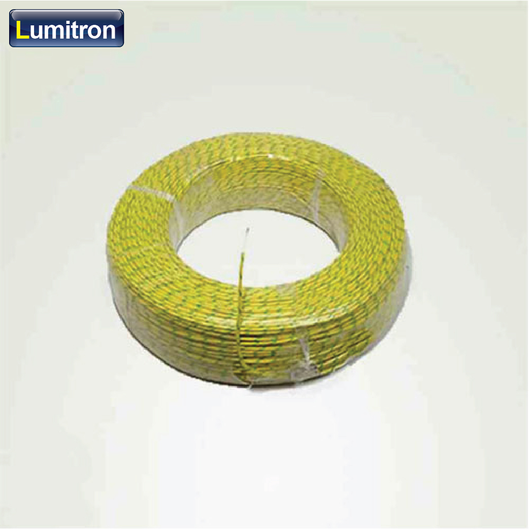 Heat-Resistant Electrical Wire # Cbfb-1.0Sqmm-Yg Rolls 300 Meters Long, Covered with Silicone and Fiberglass, Size 1.0 Square Millimeter. Green-Yellow ราคา 80 บาท*ส่งฟรี