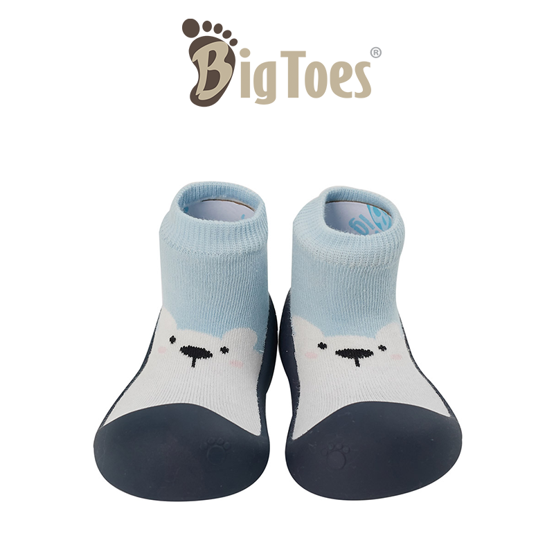 รองเท้าหัดเดิน Bigtoes ลาย White Bear Sky (สีฟ้า) รองเท้าเด็กอ่อน รองเท้าถุงเท้า รองเท้าเด็กผู้ชาย รองเท้าเด็กผู้หญิง