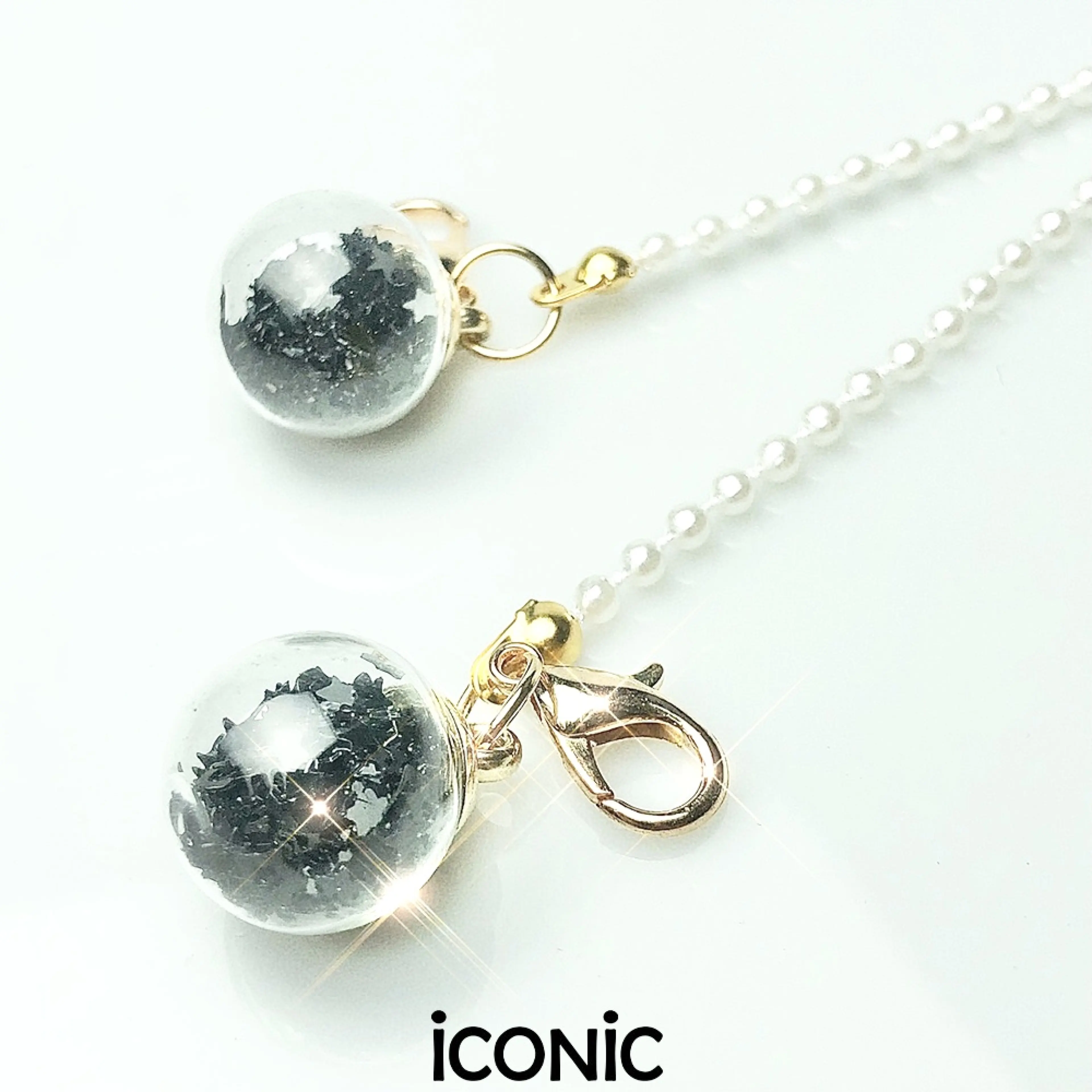 [EXCLUSIVE] iCONiC BLACK STARS CRYSTAL BALLS STRAP #4892 สายคล้องแมสก์ คริลตัล สีดำ สายคล้องหน้ากาก สายคล้องหน้ากากอนามัย หน้ากากอนามัย สายคล้อง สายคล้องหรู