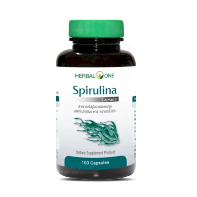 Herbal One Spirulina 100 Capsules เฮอร์บัลวัน สาหร่ายสไปรูไลน่า 100 แคปซูล อ้วยอันโอสถ