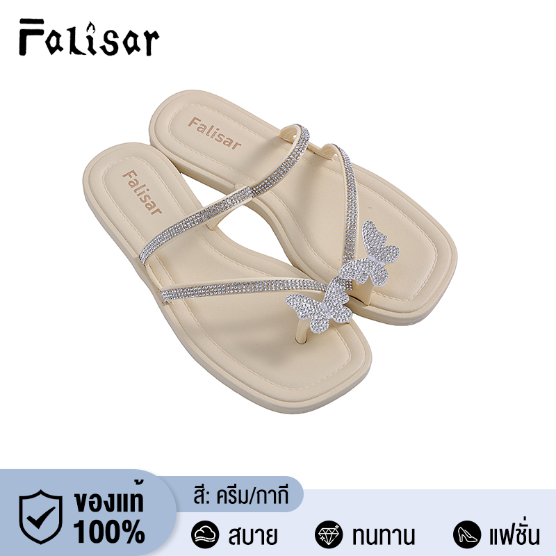 Women's fashion sandals butterfly knot solid rubber sole 808-w ราคา 99 บาท*ส่งฟรี