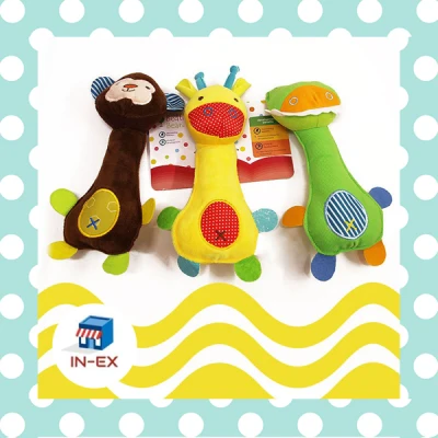 INEXSHOP - Baby Infant Rattles Toy Crocodile, Giraffe, Monkey, Bear model plush toy baby boys girls Educational BB rattles Hanging Safety Plush brinquedos