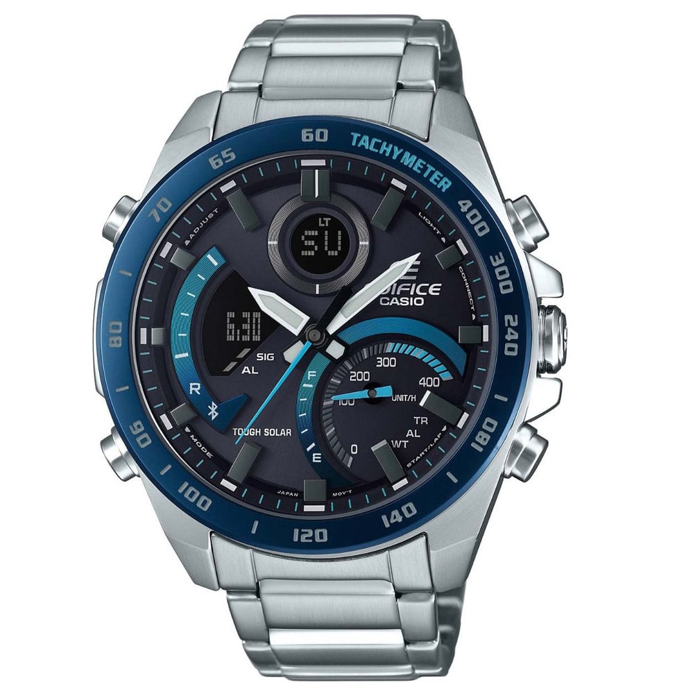 นาฬิกาข้อมือผู้ชายCASIO EDIFICEสายสแตนเลส รุ่น ECB-900DB-1B Silver / Blue สินค้าประกัน1ปีเต็ม สินค้าพร้อมจัดส่ง