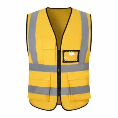 Reflective Vest、ความปลอดภัยเสื้อกั๊กสะท้อนแสงสูงสะท้อนแสงเพื่อความปลอดภัยเสื้อกั๊กมีซิป (10)