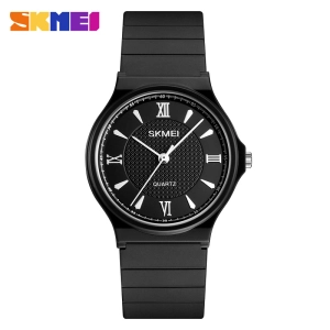 สินค้า SKMEI 1422 ใหม่แฟชั่นนาฬิกาควอตซ์สาวที่เรียบง่ายสุทธิสีแดงขนาดเล็กสีดำดูสายรัดซิลิโคนกันน้ำ นาฬิกา ข้อมือ