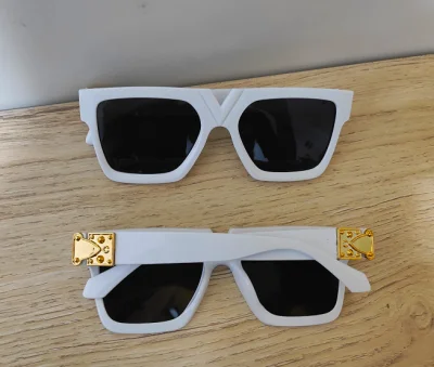 Sunglasses fashion color edge white sunglasses large frame rectangular shape style luxury