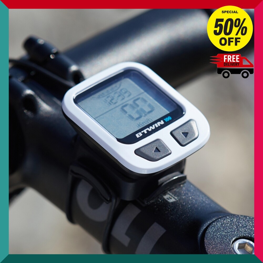 [ส่งฟรี] ไมล์จักรยานมีสายรุ่น 100 100 Wired Cyclometer - Black สำหรับอุปกรณ์เสริมจักรยาน bike accessory โปรโมชั่นสุดคุ้ม