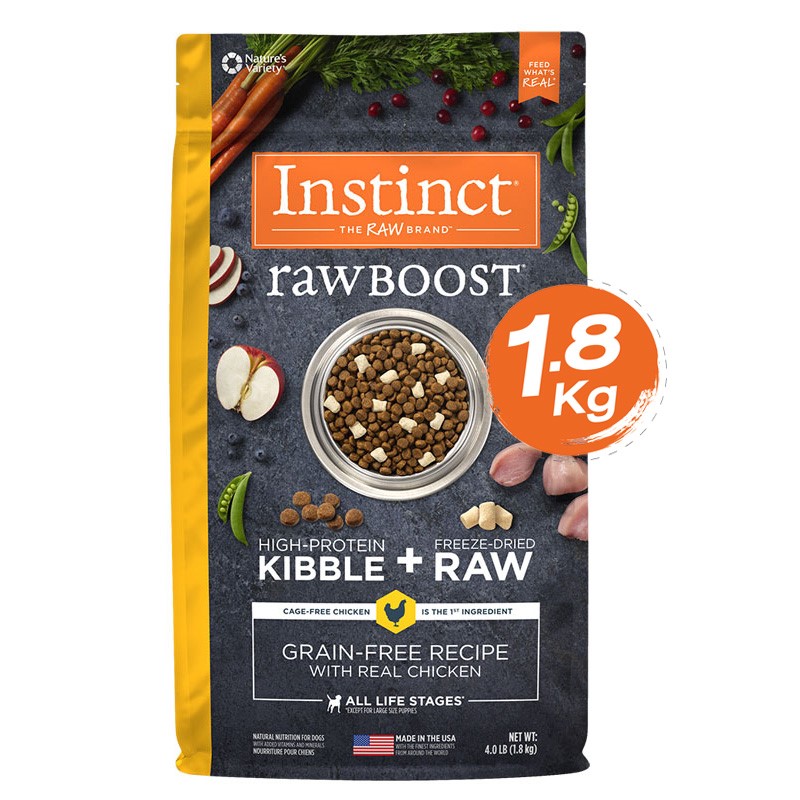 Instinct Raw Boost Chicken Dogs 4lb (1.8kg) ราคา 1,075 บาท*ส่งฟรี