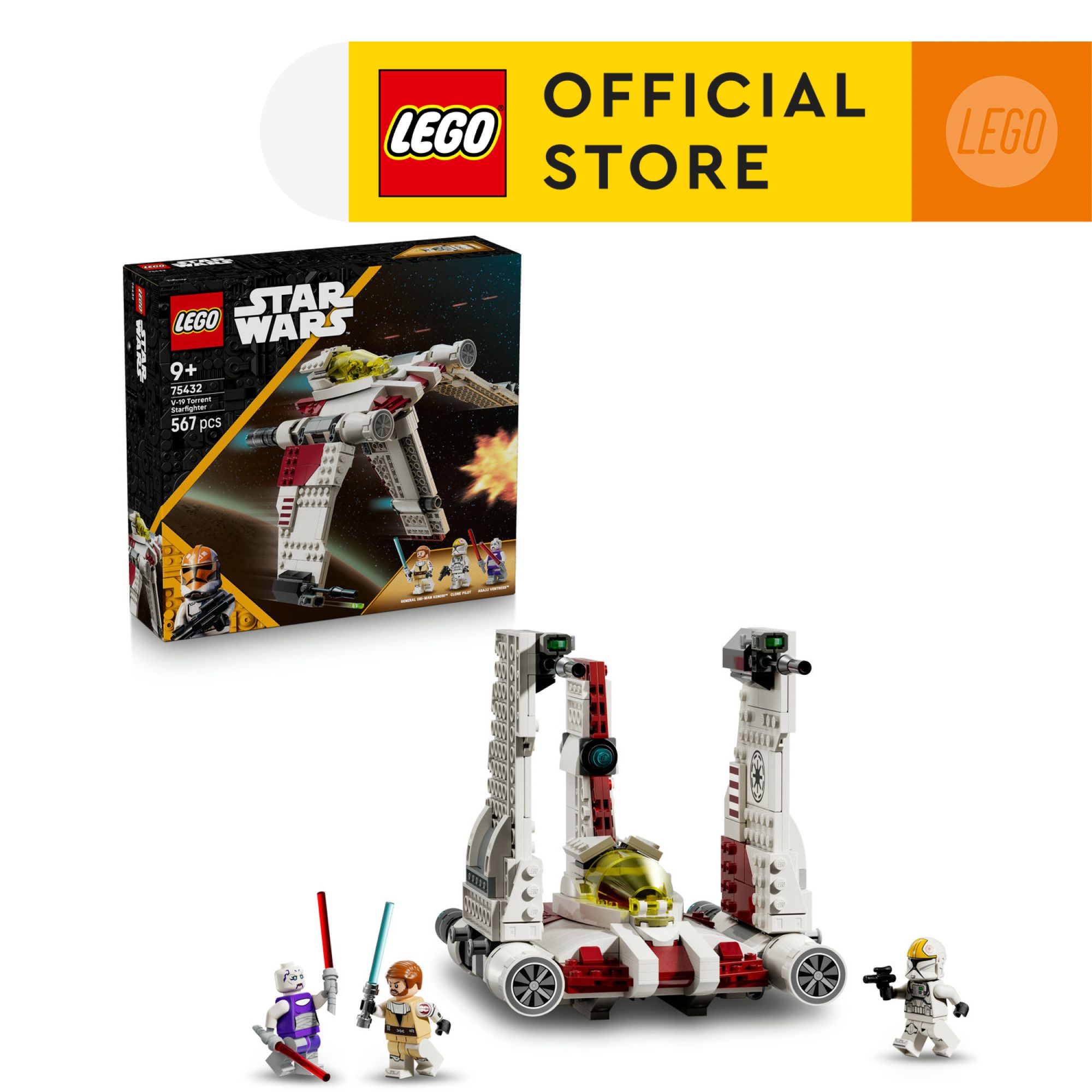 LEGO Star Wars TM 75432 V-19 Torrent Starfighter (567 Pieces),Building Blocks,Kids Toy ราคา 2,890 บาท*ส่งฟรี
