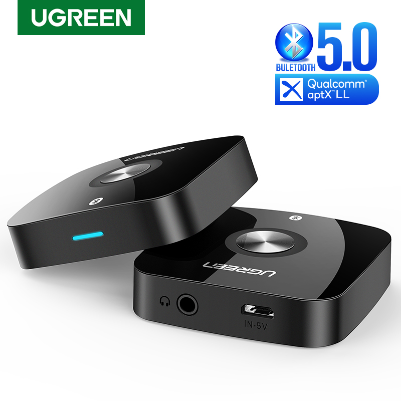 [UGREEN] ตัวรับส่งสัญญาณบลูทูธ บลูทูธ 5.0 เชื่อมต่อเครื่องเสียงรถยนต์ เครื่องขยายเสียงสเตอริโอ พร้อมช่องเสียบหูฟังขนาด 3.5mm.