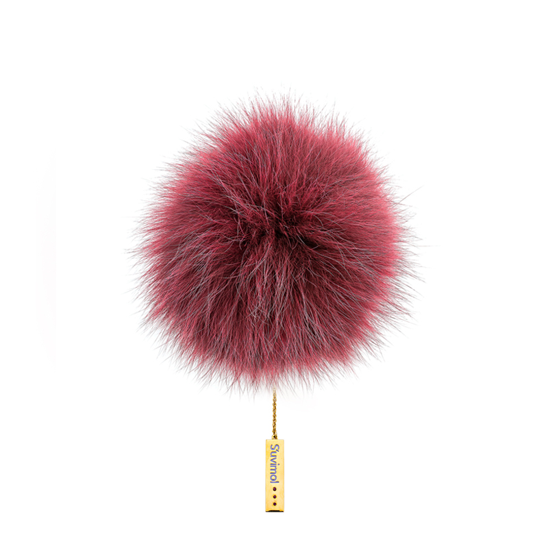 [S'UVIMOL] Pom Pom Ball (M) - Sangria ที่ห้อยปอมปอมขน Finland Fox Fur สีแดงเข้ม ราคา 6,890 บาท*ส่งฟรี