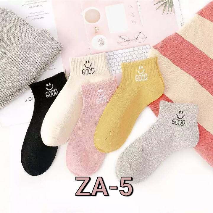 ถุงเท้าข้อสั้น  มี4แบบให้เลือก ชาย / หญิง ( 1 แพ็ค 5คู่ / 5สี ) (No.ZA)