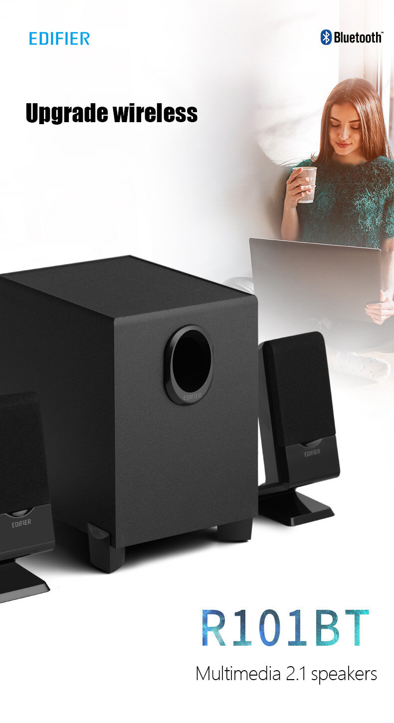 Edifier Subwoofer 2.1 Channel Bluetooth R101BT Quality Assurance, Thailand 1 Year Warranty Gaming Speaker Music Speaker