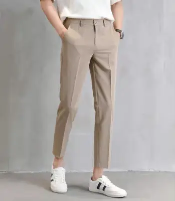 BGBG - Fashion Casual Slacks Cropped Pants X201 กางเกงสแล็คชาย 5ส่วน สไตย์เกาหลี กางเกงขายาวชาย (1)