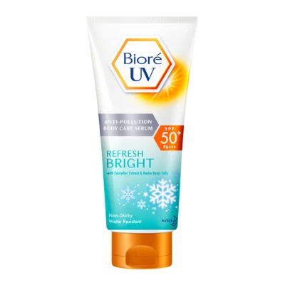 Biore UV Anti-Pollution Body Care Serum Refresh Bright SPF50+/PA+++ 150 ml.