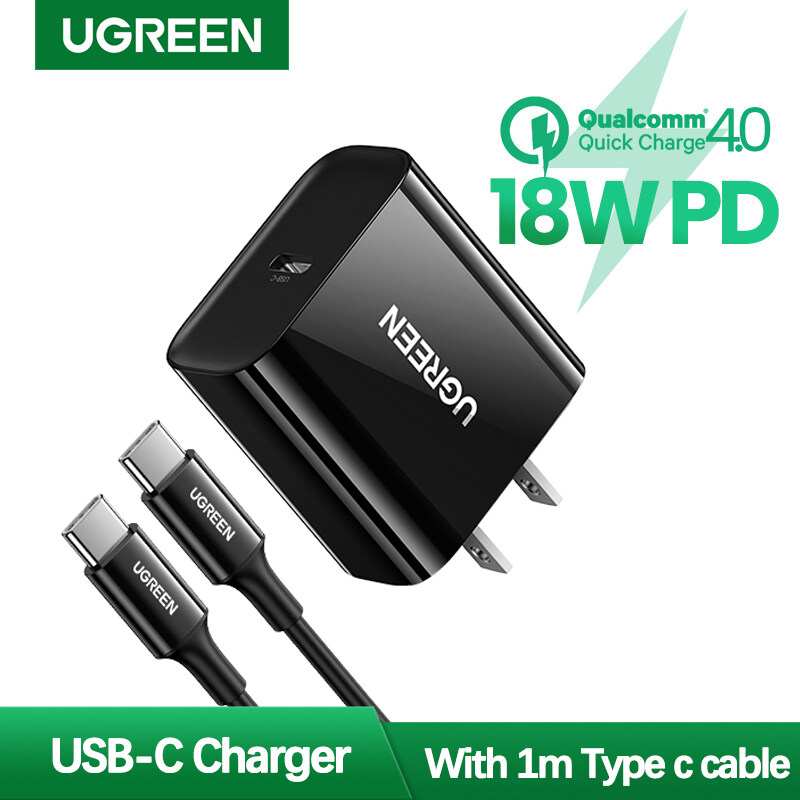 【18/20W】UGREEN สายชาร์จ iPhone 20W USB C Charger PD Fast Charger หัวชาร์จเร็ว， Type C Power Delivery Wall Charger Adapter Compatible for ที่ชาร์จแบต iPhone 12 Pro Max， 11 Pro Max XR 8 Plus