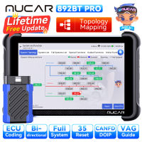 MUCAR 892BT Pro AI OBD2 Scanner Topology Map All System Diagnosis 35 Reset ECU Coding J2534 /CAN FD/DoIP Lifetime Free Update