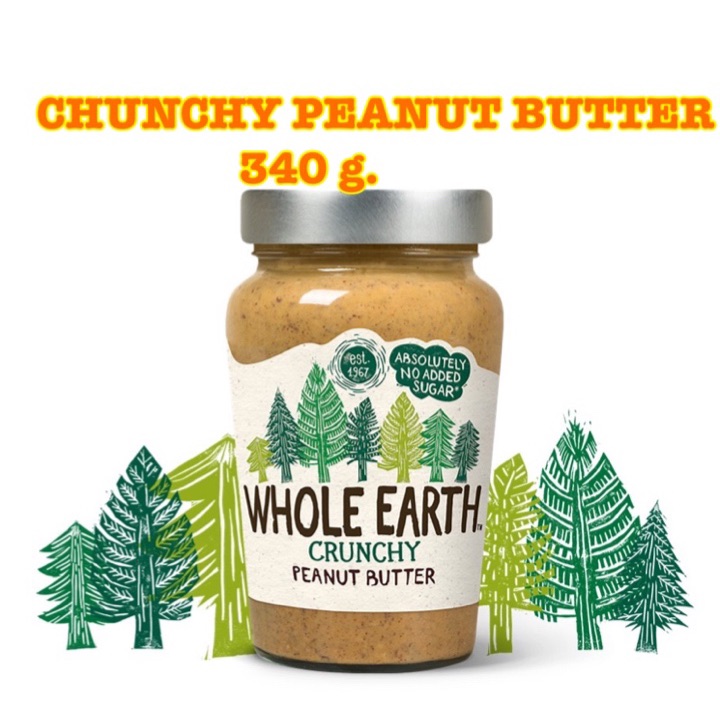 [พร้อมส่ง] Whole Earth Crunchy Peanut Butter (No Added Sugar) 340g เนยถั่วลิสงกรุบไม่เติมน้ำตาล ขายดี