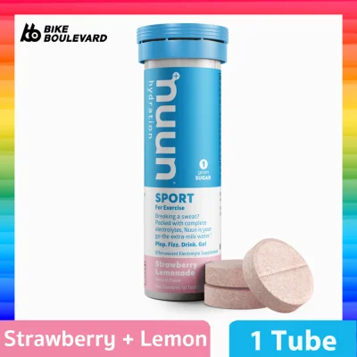 Nuun Sport Complete Electrolyte, Strawberry Lemonade Flavour, Clean Hydration for athletes, 1 tube for 10 tablets preventing from cramps and muscle contraction, imported from America