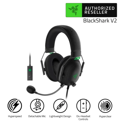 Razer BlackShark V2 Multi-Platform Wired Esports Headset with USB Sound Card Gaming Headphones
