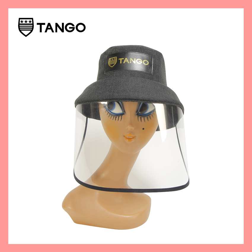 ใหม่ TANGO BUCKET HAT with plastic Face Shield หมวกผ้าแฟชั่น ปลอดภัย ช่วยปกป้องละอองน้ำ กันฝุ่น กันไวรัส ผ้าค็อตตอน ลินิน