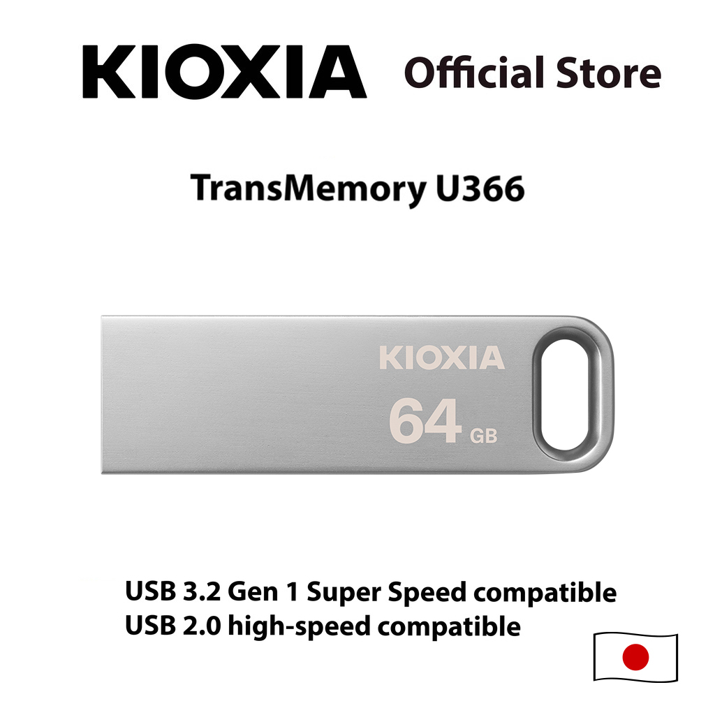 KIOXIA TransMemory U366 High-Speed USB Flash Drive 64GB - Super Speed Compatible with USB 3.2 Gen 1 & USB 2.0 ราคา 659 บาท*ส่งฟรี