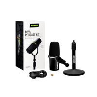MV7+ Podcast Kit Podcast Microphone with Gator Desktop Microphone Stand ไมค์สำหรับบันทึกเสียง งาน Podcast และ Streaming พร้อมขาตั้ง Gator แบบ Desktop″