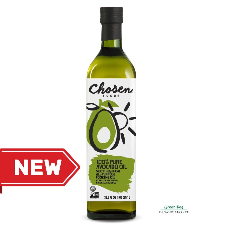 Chosen Foods น้ำมันอะโวคาโด 100%  New Package! Pure  Avocado Oil  500 ml ขวดแก้ว