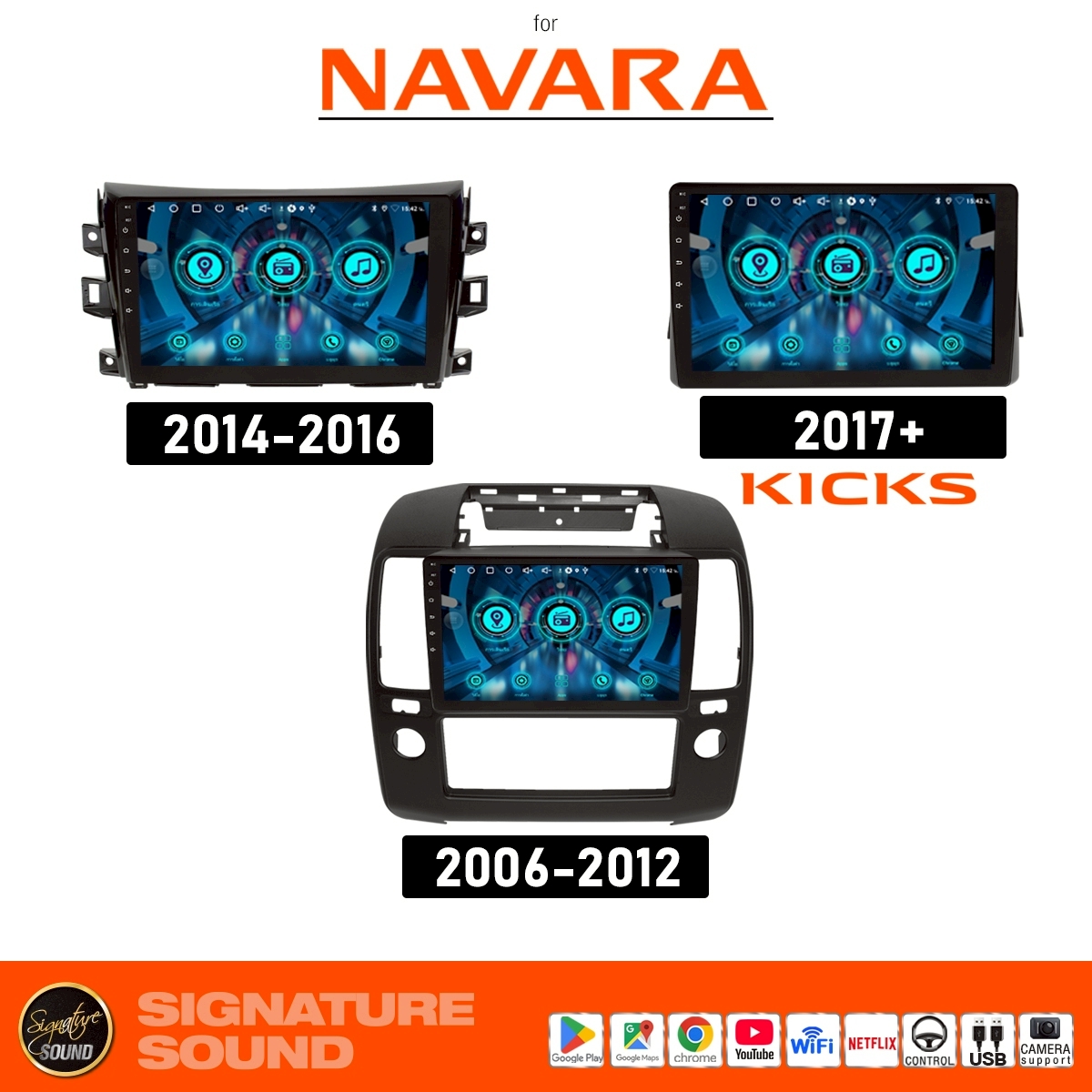 Signaturesound Android Car Screen Car Audio System, Android Screen, Android Screen for Nissan Navara Year 06-12 / 14-16 / Kicks 17+ Car Screen, Android Screen ราคา 2,790 บาท*ส่งฟรี