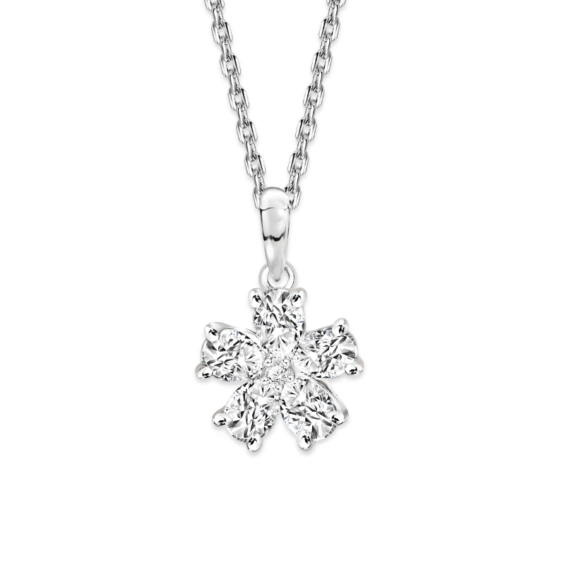 Merii สร้อยคอเงินแท้ 925 ชุบโรเดียม ประดับเพชร CZ ยาว 16 นิ้ว ดีไซน์รูปดอกเดซี่ : Fresh As a Daisy 221N0309-01 ราคา 2,380 บาท*ส่งฟรี