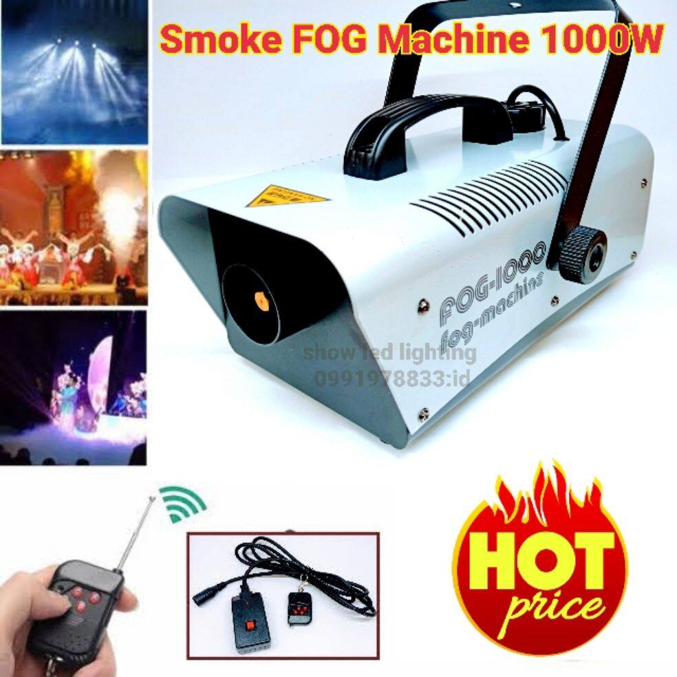 Smoke 1000w Fog machine สโมค1000w มีรีโมทเครื่องทำควันเครื่องทำไดรไอซ์ สำหรับไฟดิสโก้เลเซอร์