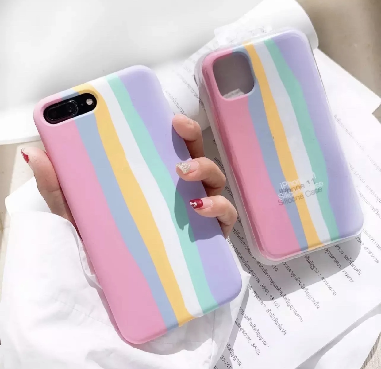 เคสสายรุ้ง ซิลิโคน เคสโทรศัพท์Vivo รุ่น เคส Vivo Y11/Y12/Y15/Y17 / Y20/Y12s/Y20s / Y30/Y50 / Y91C/Y1s / Y91/Y91i/Y93/Y95 / V19 / V20 Pro เคสกันกระแทก เคสราคาถูก