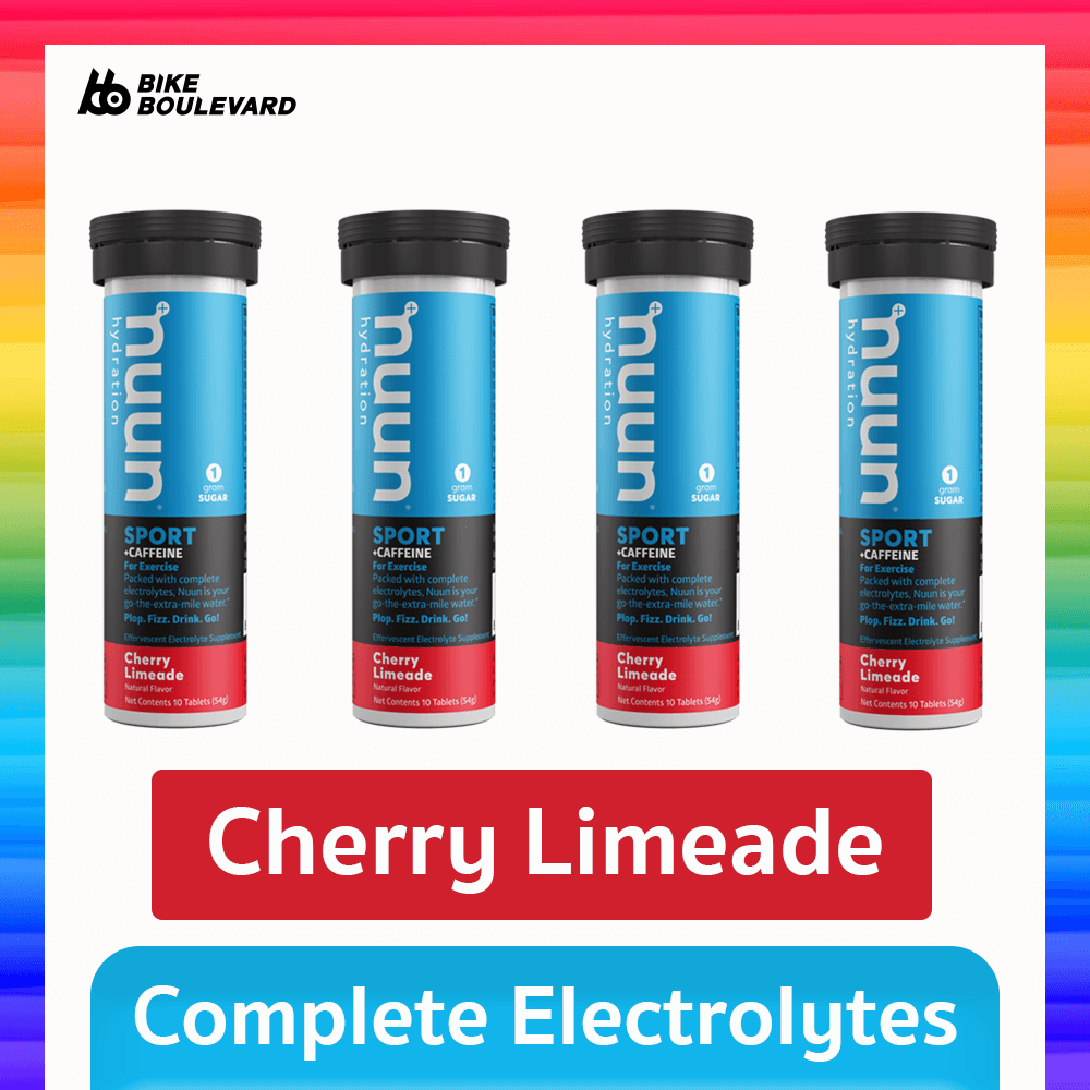 Nuun Hydration เครื่องดื่มเกลือแร่ผงอัดเม็ดละลายน้ำ กลิ่นเชอร์รี่ มะนาว  4 หลอด Cherry Limeade น้ำตาลเพียง 1 กรัม เหมาะสำหรับนักกีฬา