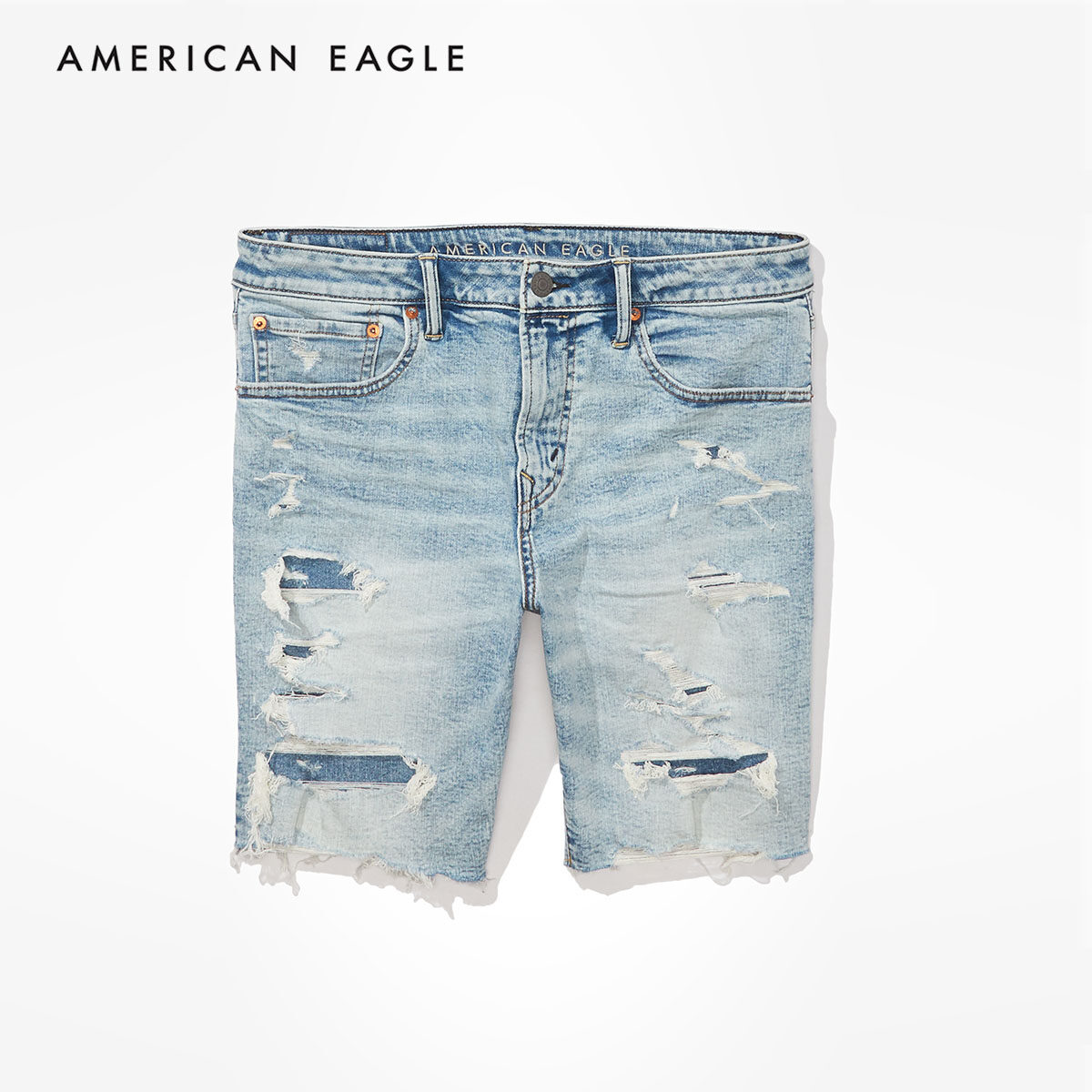 American Eagle Destroy Athletic Denim Short กางเกง ยีนส์ ผู้ชาย แอตเลติค ขาสั้น(013-7182-764)