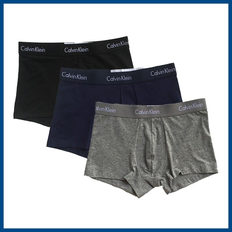calvin klein underwear กางเกงในชาย ck 1กล่อง 3ตัว กางเกงในแบรนด์แท้100% เนื้อผ้าฝ้ายระบายอากาศได้ดี สีและแบบตามภาพ สินค้าพร้อมส่ง
