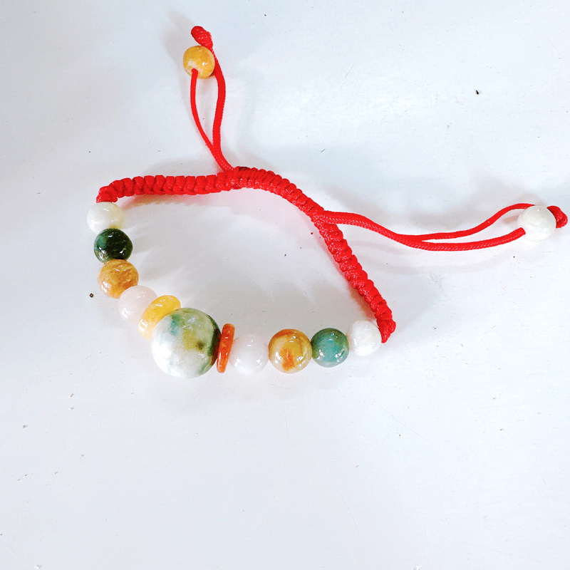 Red cuff Lucky Jade thread red auspicious