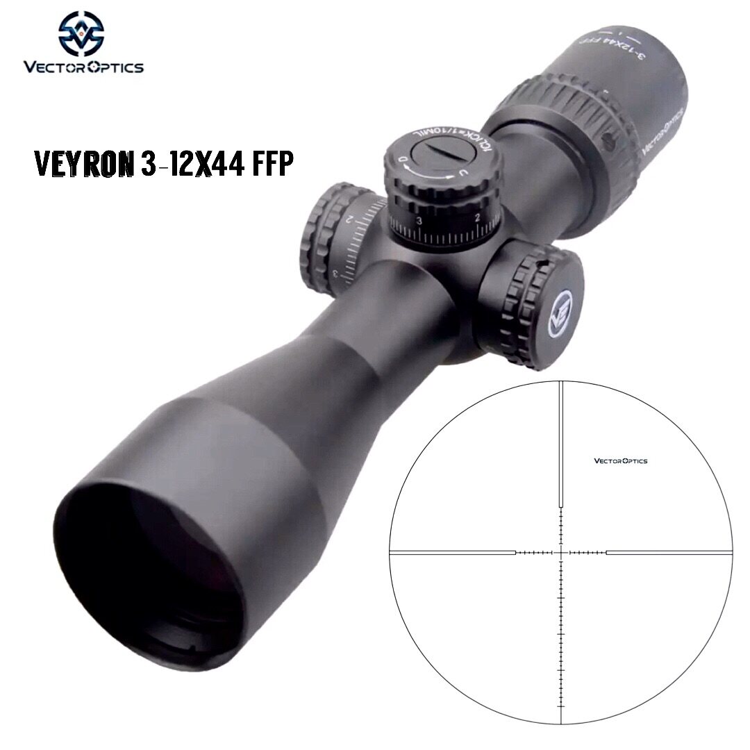 Vector optics VEYRON 3-12x44 FFP เล็กสั้นกระทัดรัด น้ำหนักเบา แข็งแรงทนทาน รับแรงรีคอยล์ได้ดีเยี่ยม