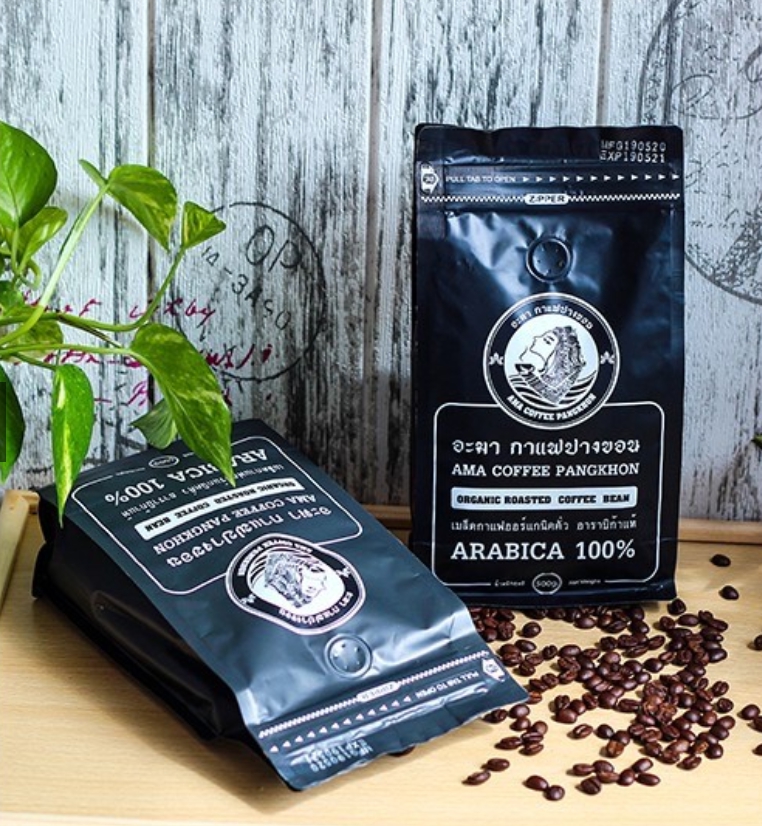 กาแฟคั่วกลาง-แบบเมล็ด อาราบิก้าแท้ ตราอะมา กาแฟ ปางขอน 500g. (แบบเมล็ด-คั่วกลาง) ราคา 379 บาท*ส่งฟรี