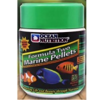 อาหารปลายี่ห้อ OCEAN NUTRITION สูตร Formula Two Marine Pellet มีให้เลือก เม็ดเล็ก และเม็ดใหญ่ 200g.