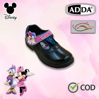 รองเท้านักเรียนอนุบาลหญิง ADDA Minnie Mouse & Daisy Duck รหัส 41C13 รองเท้าเด็กอนุบาลสีดำ รองเท้านักเรียนหญิงหนังดำ รองเท้าอนุบาลหญิง