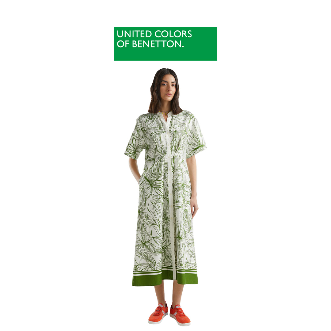 Benetton women Long shirt dress 4LMADV08C ราคา 2,765 บาท*ส่งฟรี