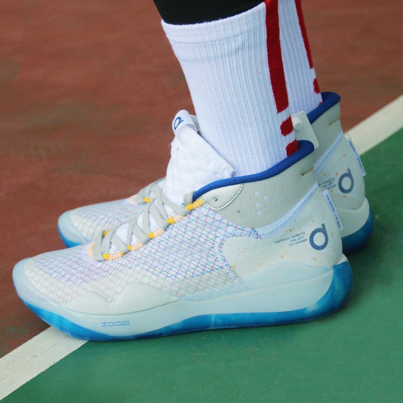 Durant 12 high help basketball shoe whole palm cushion yuanyang KD war boots to prevent slippery wear-resisting of actual combat shock ราคา  3,430 บาท*ส่งฟรี