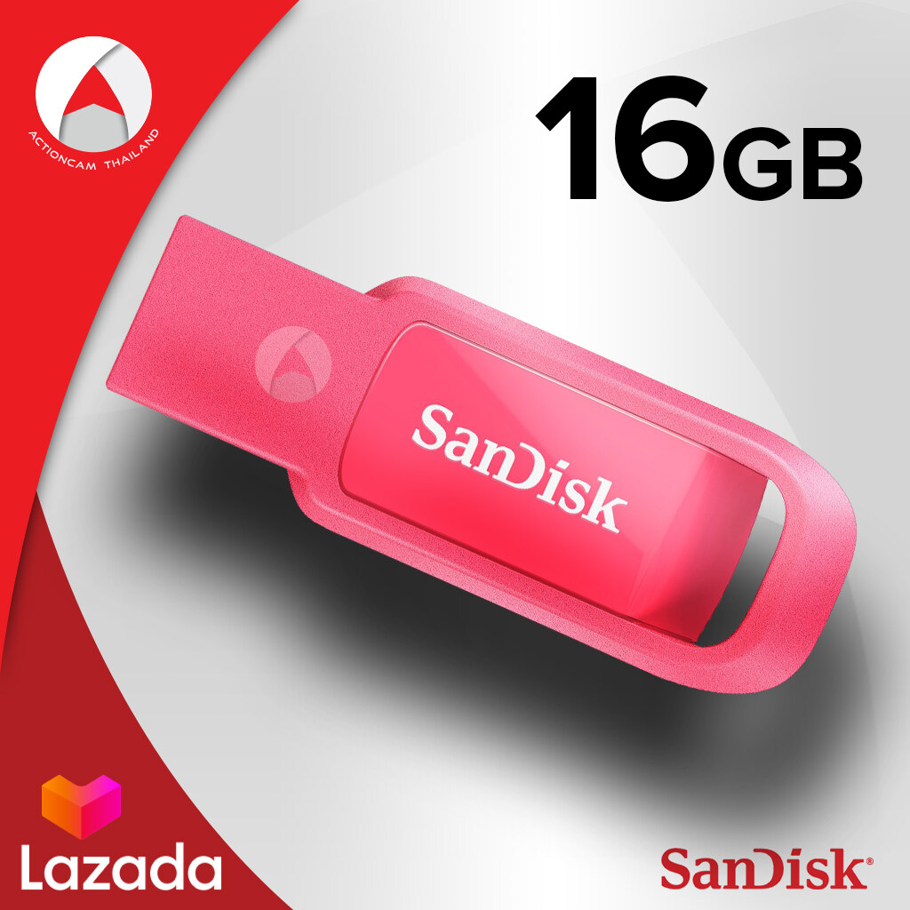 SanDisk Flash Drive CRUZER SPARK 16GB USB2.0 ( SDCZ61-016G-B35P ) แฟลซไดร์ฟ เสียบ ลำโพง MP3 เครื่องเสียง PC โดย Synnex