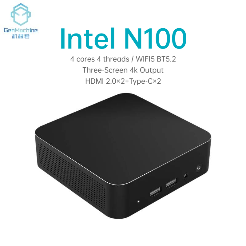 GenMachine Mini PC Intel 12th N100 Windows11 WIFI5 BT5.2 DDR4 8/16GB RAM 256/512GB SSD Support Three Screen 4K HD Display Mini Computer ราคา 4,558 บาท*ส่งฟรี
