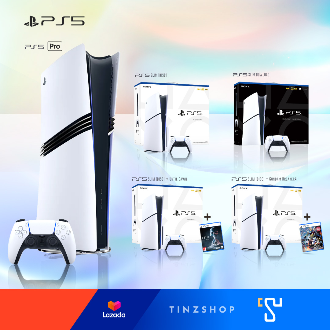 [Best Seller] เครื่อง PlayStation5 : PS5 Pro , PS5 Slim ตัวเลือก >> PS5 Pro , PS5 Slim Disc (CFI-2018A01) , PS5 Slim Digital (CFI-2018B01) , PS5 + แผ่นเกม ประกันศูนย์ไทย ราคา 17,019 บาท*ส่งฟรี