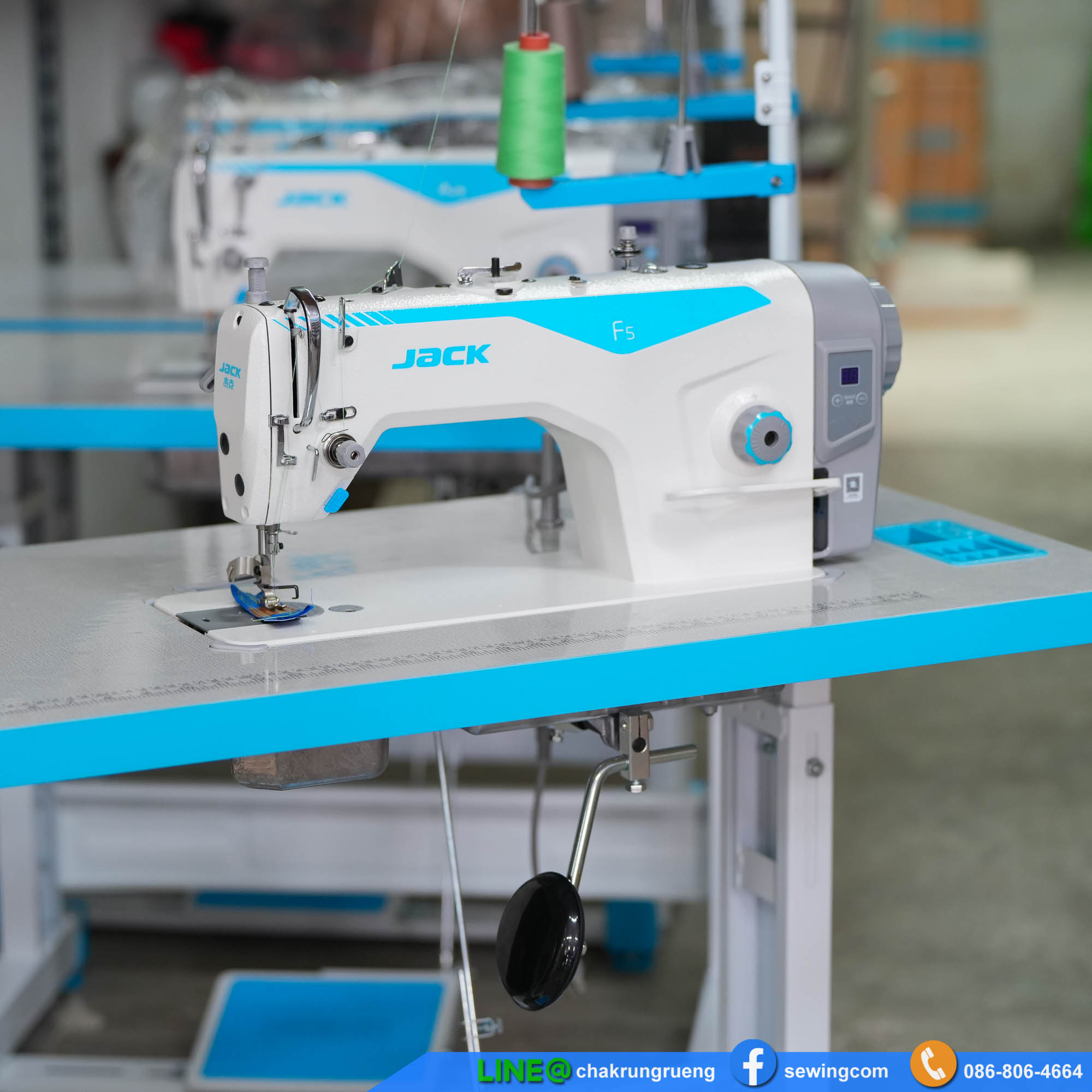 ผ่อน 0% จักรเย็บอุตสาหกรรมไดเร็คไดร์ฟ JACK JK-F5 ประหยัดไฟ 70% เสียงเงียบ เย็บนิ่ม ปรับความเร็วได้ ราคา 12,990 บาท*ส่งฟรี