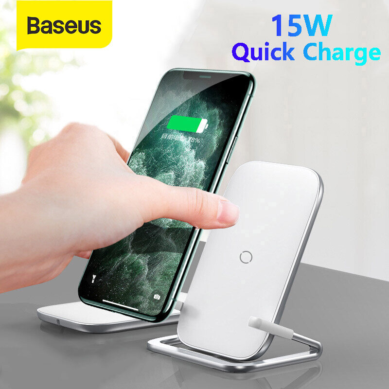 แท่นชาร์จไร้สาย BASEUS Wireless 15W Fast Charger Pad Desktop Phone Holder Stand [CE Certificated]