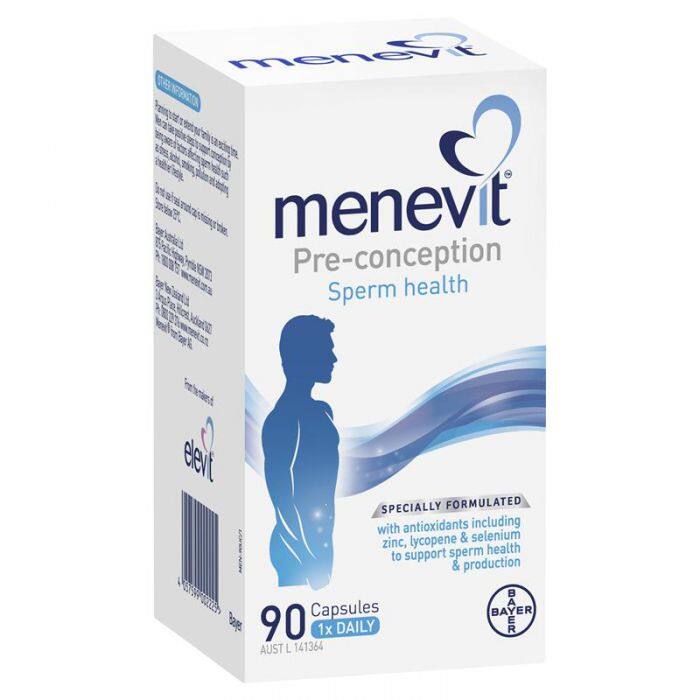 เมเนวิท บำรุงสเปิมMenevit 90 capsules (new packaging) exp  Jan/2024