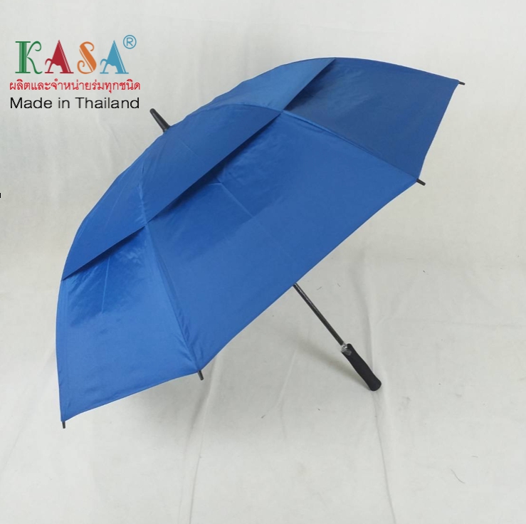 ร่มกอล์ฟ 2ช้ัน ร่ม 30นิ้ว สีพื้น สลับสี ไฟเบอร์ทั้งคัน เปิดออโต้ ผ้าUV ร่มกันแดด กันน้ำ สปริงใช้งานง่าย ผลิตในไทย Golf Umbrella
